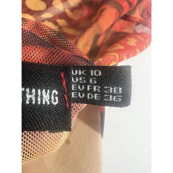 Pretty Little Thing Red Leopard Dress Sheer Long Sleeve Size 6 Halloween.   Ii - Picture 7 of 7